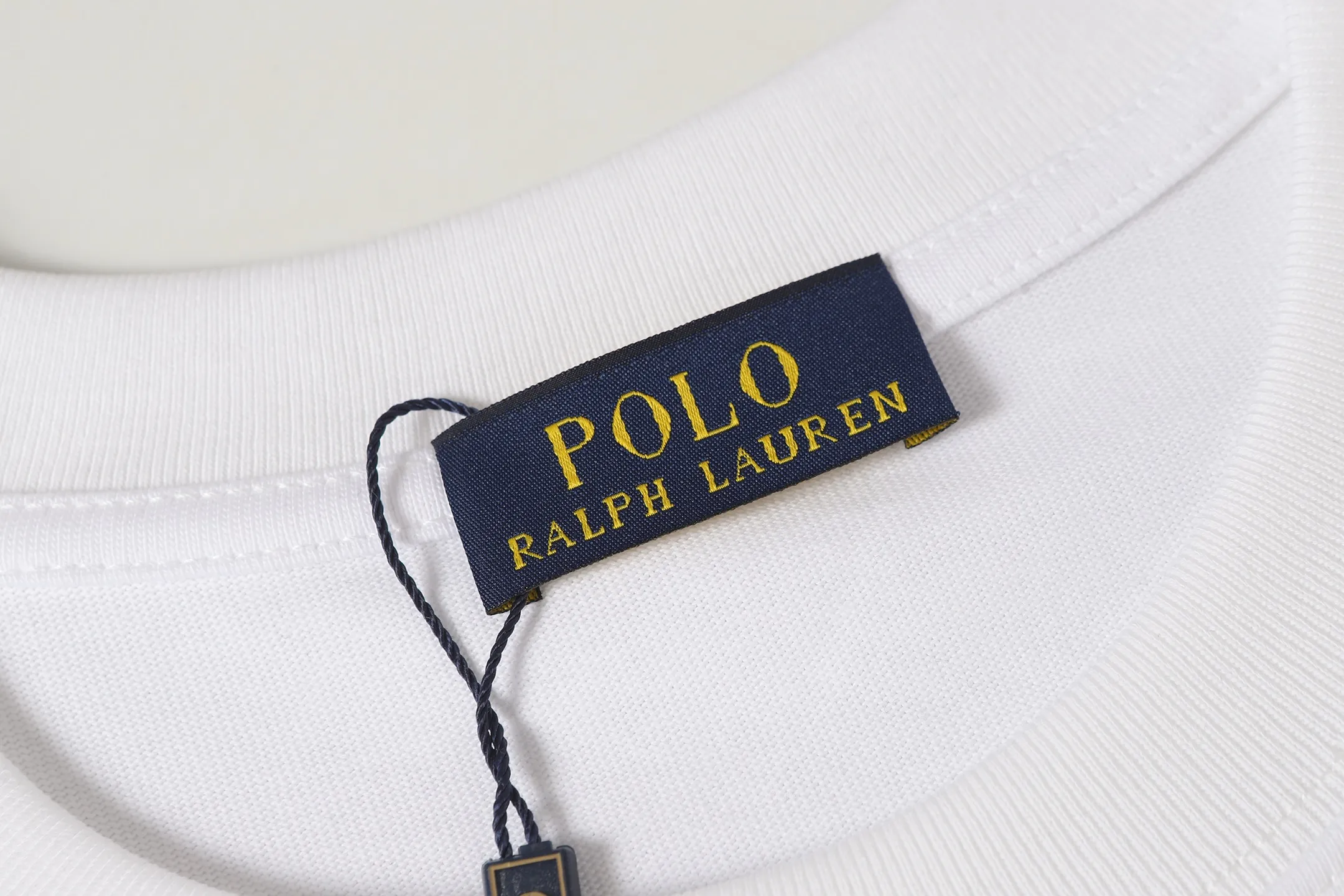 P140 💰 Actual pictures [High-end quality] Code: 8912# Color: Black White Size: S to XXL 2026ss New Ralph Lauren 320g customized fabric Round neck short sleeves Special embroidery Burnt patch Loose version for men and women